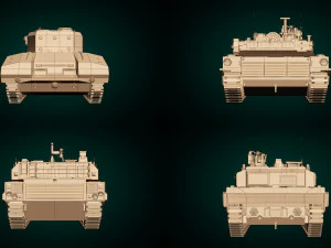 low poly tank pack 01 3D Model