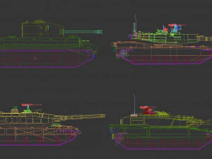 low poly tank pack 01 3D Model