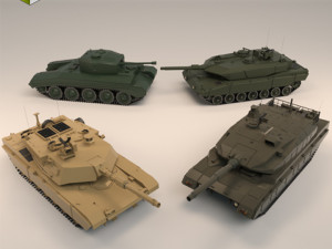 low poly tank pack 01 3D Model