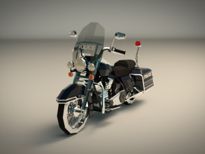 low poly police motorcycle 01 Modelo 3D