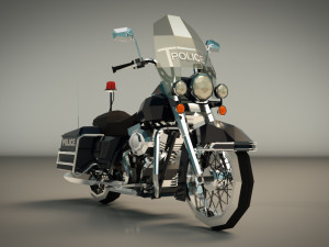 low poly police motorcycle 01 Modelo 3D