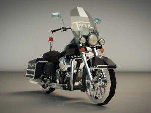 Motocicletta della polizia low poly 01 Modello 3D