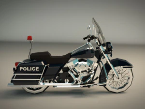 Motocicletta della polizia low poly 01 Modello 3D