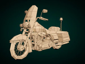 Motocicletta della polizia low poly 01 Modello 3D