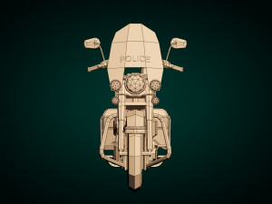low poly police motorcycle 01 Modelo 3D