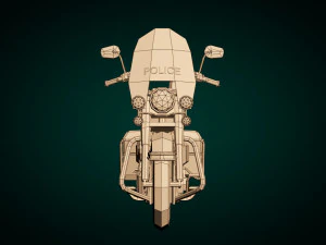 Motocicletta della polizia low poly 01 Modello 3D