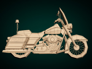 low poly police motorcycle 01 Modelo 3D