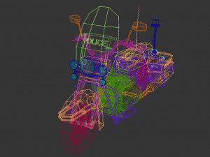 low poly police motorcycle 01 Modelo 3D