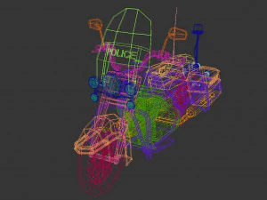 Motocicletta della polizia low poly 01 Modello 3D