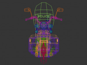 low poly police motorcycle 01 Modelo 3D