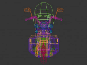 Motocicletta della polizia low poly 01 Modello 3D