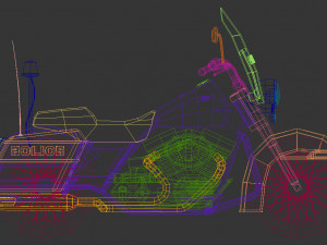low poly police motorcycle 01 Modelo 3D