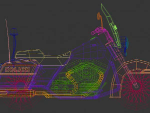 Motocicletta della polizia low poly 01 Modello 3D