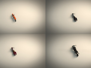 low poly motorcycle pack 02 Modello 3D