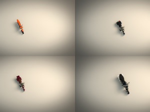 low poly motorcycle pack 02 Modello 3D