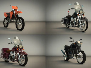 pacchetto moto low poly 02 Modello 3D