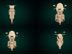 low poly motorcycle pack 02 Modello 3D
