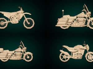 pacchetto moto low poly 02 Modello 3D