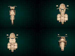 low poly motorcycle pack 02 Modello 3D