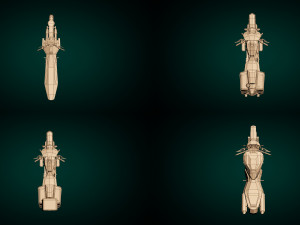 low poly motorcycle pack 02 Modello 3D