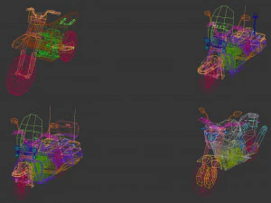 pacchetto moto low poly 02 Modello 3D