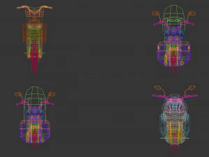 pacchetto moto low poly 02 Modello 3D