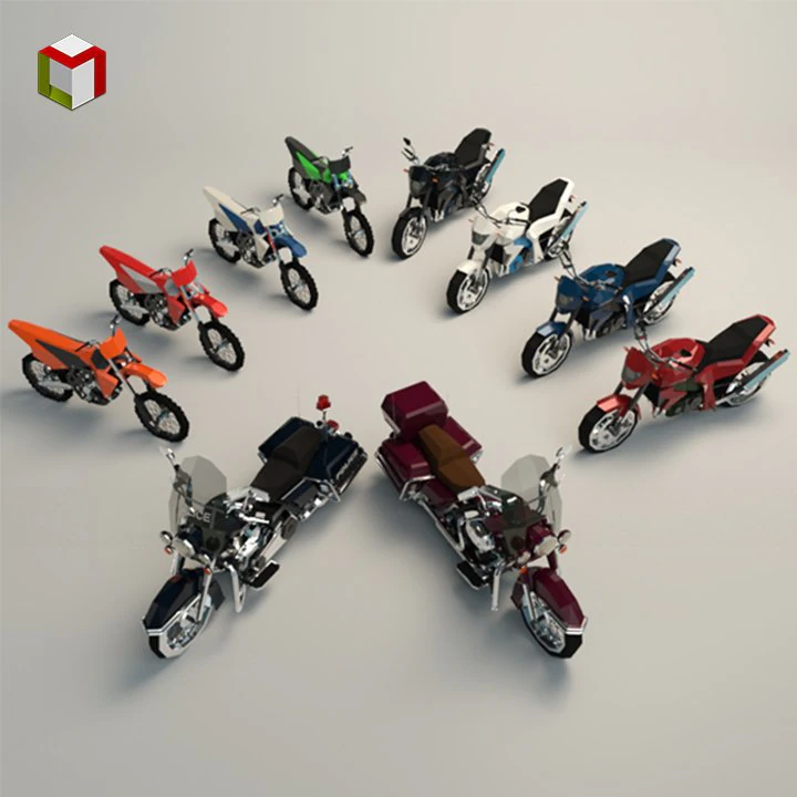 pacchetto moto low poly 02 Modello 3D .c4d .max .obj .3ds .fbx .stl .blend 