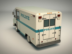 low poly police van 03 3D Модель