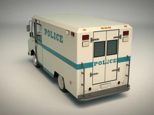 low poly police van 03 3D Model