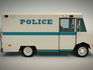 low poly police van 03 3D Модель