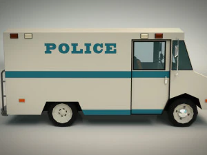 low poly police van 03 3D Model