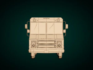low poly police van 03 3D Model
