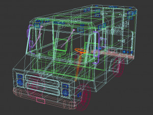 low poly police van 03 3D Модель