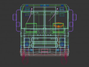 low poly police van 03 3D Модель