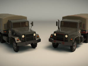 low poly military truck 02 3D Модель