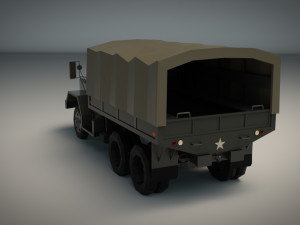 low poly military truck 02 3D Модель