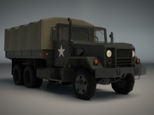 low poly military truck 02 3D Модель
