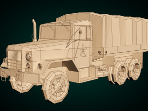 low poly military truck 02 3D Модель