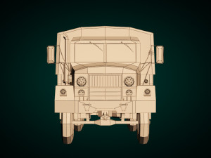 low poly military truck 02 3D Модель