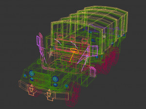 low poly military truck 02 3D Модель