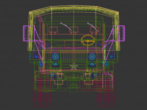 low poly military truck 02 3D Модель