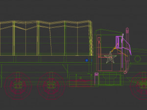 low poly military truck 02 3D Модель
