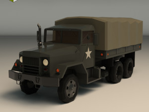 low poly military truck 02 3D Model