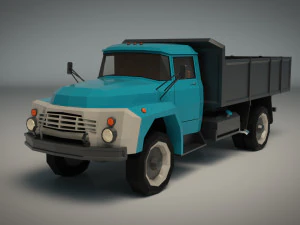 camion vintage low poly 02 Modello 3D