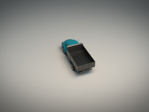 low poly vintage truck 02 3D 模型