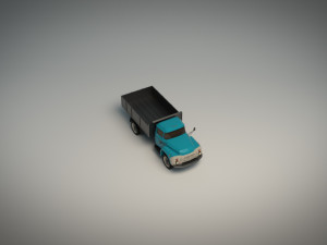 low poly vintage truck 02 3D 模型