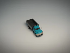 camion vintage low poly 02 Modello 3D