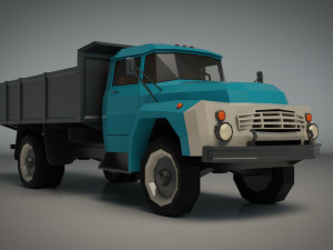 low poly vintage truck 02 3D 模型