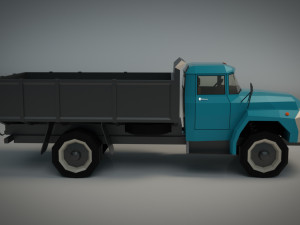 low poly vintage truck 02 3D 模型