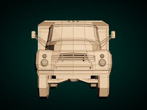low poly vintage truck 02 3D 模型